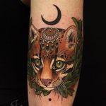 Wildcat with gems by Antony Flemming. #antonyflemming #neotraditional #cat #gems #wild