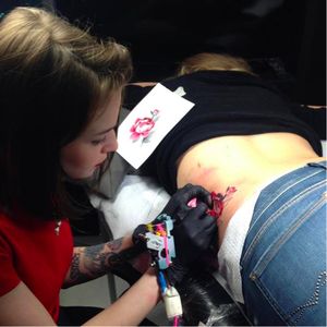 Sasha Unisex at work tattooing #SashaUnisex #flowers #tattooing (Photo: Facebook page)