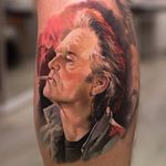 Kurt Russell Tattoo by Denis Sivak #dwathproof #kurtrussell #kurtrussellportrait #kurtrussellmovie #movie #film #actor #DenisSivak