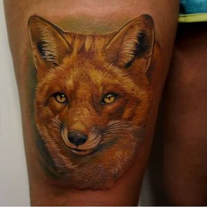 Another realistic fox tattoo. #GienaRevess #realistic #realism #3D #photorealism #fox