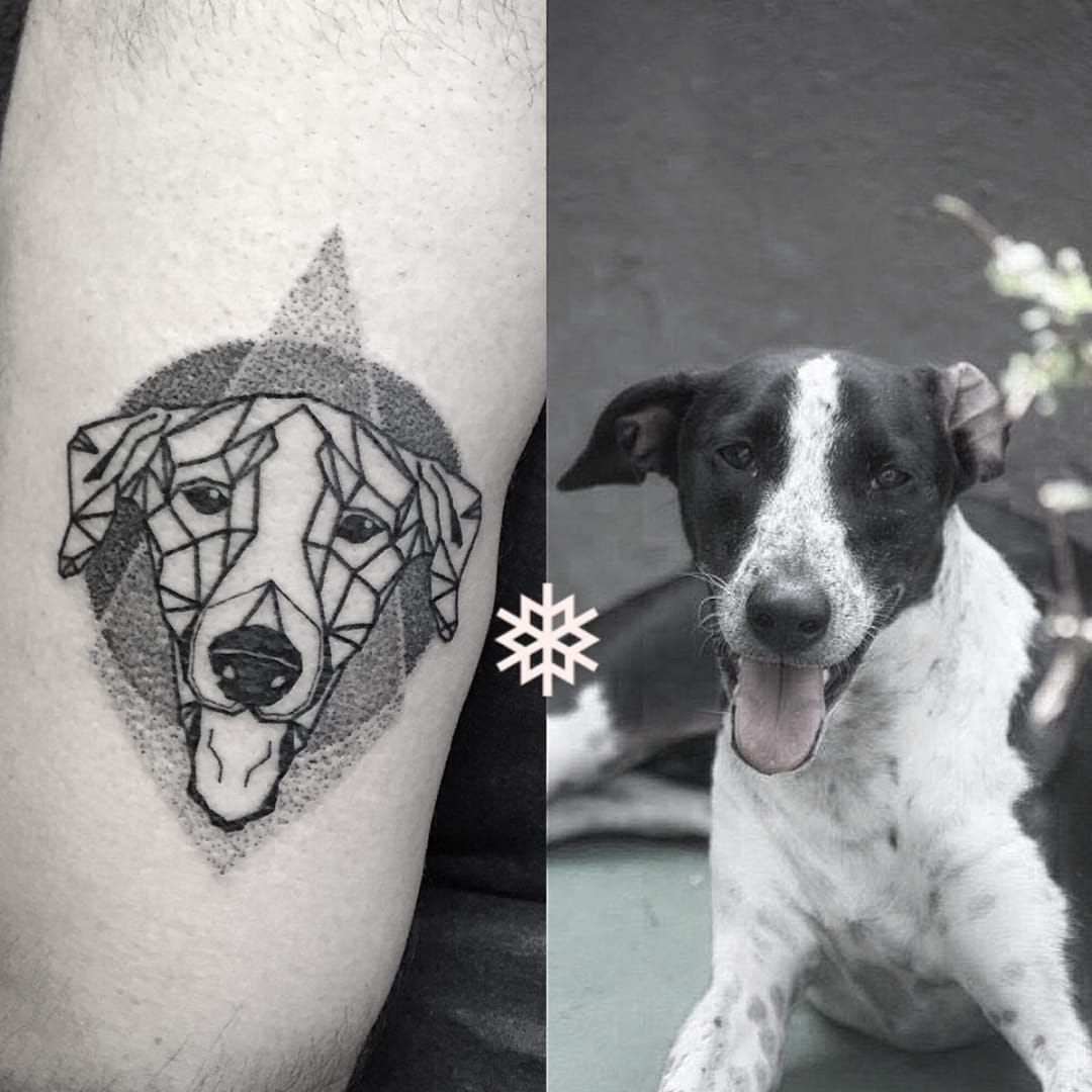 35 Geometric Animal Tattoo Ideas  Inspiration  Brighter Craft  Geometric  dog tattoo Geometric tattoo Elephant tattoos