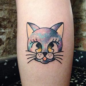 Kawaii cat tattoo by Numi #Numi #cat #kitty #kawaii