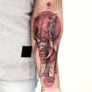 Graphic elephant tattoo by Victor Montaghini #VictorMontaghini #graphic #watercolor #sketch #elephant