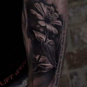 Flower tattoo #BacanuBogdan #blackandgrey #realistic #flower