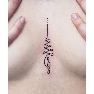 Unalome tattoo by Mira. #unalome #sacredgeometry #symbol #subtle