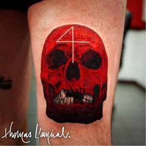 Skull tattoo by Thomas L'Amiral at Tin-Tin Tatouages #ThomasLAmiral #TinTinTatouages #skull #Paris #France #tattooartist #tattooshop