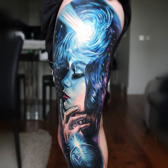 realistic space tattoo