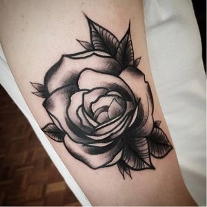 Black and grey rose tattoo by Zoe Fraser #ZoeFraser #TheTattooedArms #rose #blackandgrey #flower