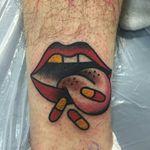 Mouth Tattoo by David Simpson #mouth #traditionalmouth #oldschoolcool #gapfiller #traditional #DavidSimpson
