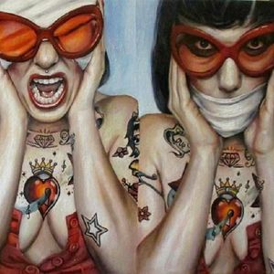 Great art by Luigi Muto #LuigiMuto #painting #art #tattooedmodel