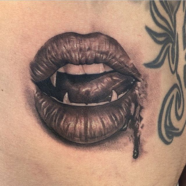 Carly V  Vegan Tattooist on Instagram Some plump vampire lips for the  lovely Cass from a ways back  Made at shinraelectrictattoo    tat  tattoo tattoos tattooart