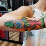 Salmon tattoo by Mindy Fach #mindyfach #salmon #fish #food