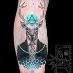 Deer tattoo by Chris Rigoni. #ChrisRigoni #portrait #contemporary #mashup #alternative #deer