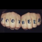 Hardcore root beer knuckle tattoo (via IG -- amber_cadabra) #rootbeer #rootbeertattoo