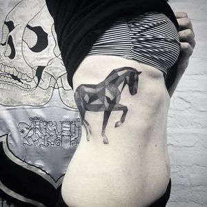 Horse Tattoo by Andy Ma #horse #blackworkhorse #blackwork #blackworktattoo #blackworktattoos #contemporary #contemporaryblackwork #moderntattoo #blackink #blackinktattoo #blackworkartist #AndyMa