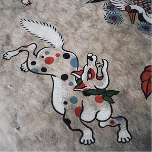 Tattoo flash by Boshka Grygoriew Alvy #BoshkaGrygoriewAlvy #Tibetan #Japanese #traditional #dog #art #drawing
