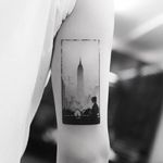 Fine-line blackwork tattoo by Balazs Bercsenyi. #BalazsBercsenyi #fineline #blackwork #contemporary #newyork #empirestate #nyc