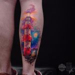 Lighthouse tattoo by Alberto Cuerva #AlbertoCuerva #graphic #watercolor #lighthouse