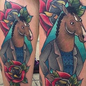 Bojack Horseman himself by Jay Joree (via IG -- texas.tattoos) #JayJoree #bojack #bojackhorseman #bojackhorsemantattoo