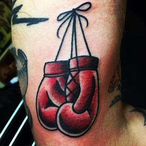 Boxing Gloves Tattoo by Twiddy Tattooer #boxinggloves #boxing #sport #TwiddyTattoer