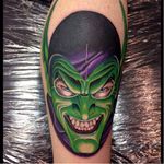 Green Goblin Tattoo by Paul Priestley #greengoblin #greengoblintattoo #greengoblintattoos #spiderman #spidermantattoo #comic #comicbook #marvel #marveltattoos #PaulPriestley