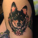 Man's best friend by Phil DeAngulo (via IG-midwestphil) #dog #pet #flowers #animal #color #traditional #bold #PhilDeAngulo