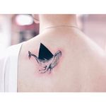 Watercolor whale tattoo via Instagram @helenxu_tattoo #whale #watercolor #fineline #HelenXu #delicate
