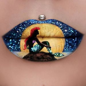The Little Mermaid lip art by Jazmina Danie. #JazminaDaniel #makeupartist #lipart #makeupart #thelittlemermaid