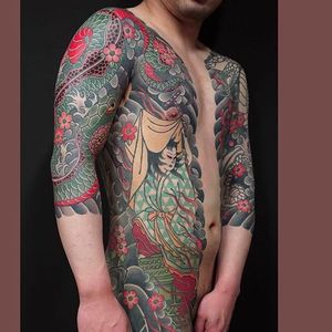 Tattoo uploaded by rcallejatattoo • Back tattoo in progress by Horisada.  #Horisada #japanesetattoo #horimono #coloredtattoo #japanese • Tattoodo