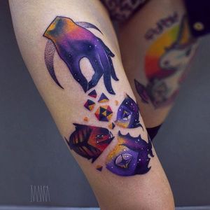 Fishes Tattoo by Ilona Kochetkova #AbstractTattoo #GraphicTattoos #ModernTattoos #ColorfulTattoos #BirghtTattoos #Minsk #ModernTattooArtists #IlonaKochetkova