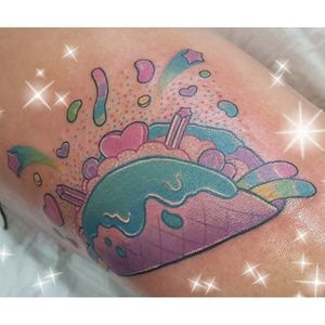 Candy taco tattoo by Shannon Meow. #ShannonMeow #girly #cute #kawaii #pastel #candy #taco