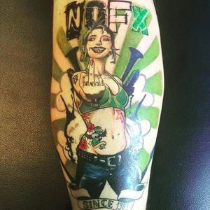 NOFX tattoo (via IG -- mengesdorfphotography) #nofx #nofxtattoo
