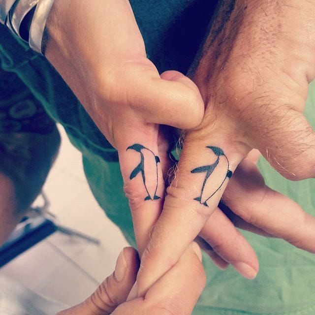 Pin by Violet Heer on Tattoos  Penguin tattoo Couple tattoos unique  Matching couple tattoos