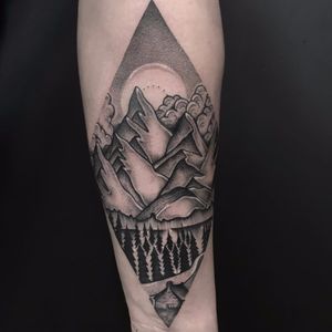 Tattoo uploaded by Tattoodo • Mountain Shapes by Chris Rigoni # ...