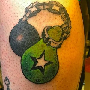 Green Star fan tattoo (cia IG -- pearstheband) #pears #greenstar