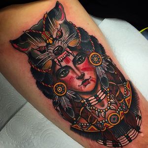 Intricate Tribal Lady Tattoo by Xam @XamTheSpaniard #Xam #XamtheSpaniard #Beautiful #Gypsy #Girl #Lady #Traditional #sevendoorstattoo