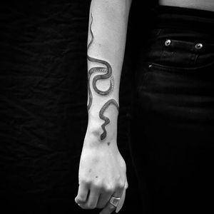 Snake tattoo by Matthew Talley #MatthewTalley #blackandgrey #nature #snake