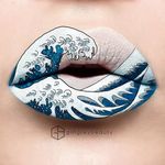 Lip Art by Andrea Reed #lipart #wave #hokusai #girlgreybeauty #makeupart #wave