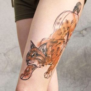 Lynx wildcat tattoo by Aga Yadou. #sketch #illustrative #wildcat #lynx #AgaYadou