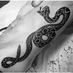 Rattlesnake Tattoo by Cheyenne Sawyer #rattlesnake #snake #traditional #CheyenneSawyer