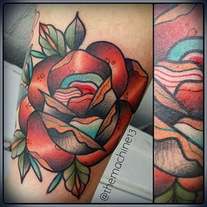 Rose Tattoo by Zack Taylor #Rose #TraditionalTattoos #TraditionalTattoo #OldSchool #OldSchoolTattoos #Traditional #ZackTaylor