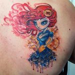 Redhead steampunk girl by Liisa Addi #redhead #girltattoo #girl #steampunk #steampunktattoo #watercolor #LiisaAddi #watercolorgirl