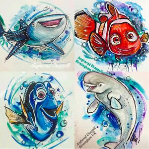 Finding Dory tattoo design by Angharad Chappell #AngharadChappell #Disney #Pixar #FindingDory