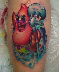 Tatuaje de los amigos de Bob Esponja por Steven Compton