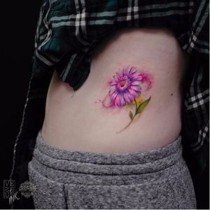 Flower tattoo by Alberto Cuerva #AlbertoCuerva #graphic #watercolor #flower