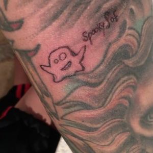 JonBoy's new ghost tattoo courtesy of Sofia Richie. #JonBoy #SofiaRichie #Celebrities #Ghost #glowinthedark