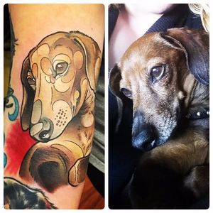 Neo traditional dachshund pet portrait by Whitney Havok. #petportrait #dog #dachshund #neotraditional #WhitneyHavok