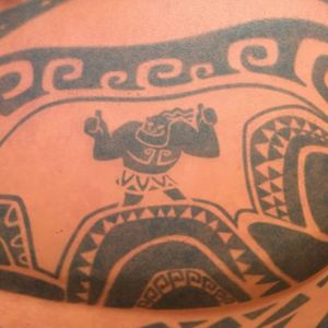 A closeup of mini-Māui, the animated tattoo version of Māui on his body from Disney's Moana. #animation #Disney #Māui #Moana