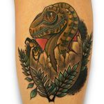 Baby dino tattoo by Alex Harris #AlexHarris #JurassicPark #JurassicWorld #dinosaur #babydinosaur