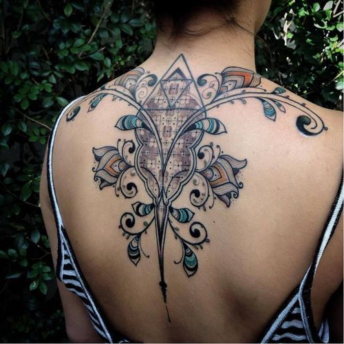 Ornamental tattoo by Pedro Contessoto #PedroContessoto #ornamental #backpiece